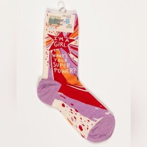 Blue Q Women's Crew Socks - Starburst Design